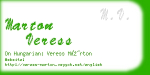 marton veress business card